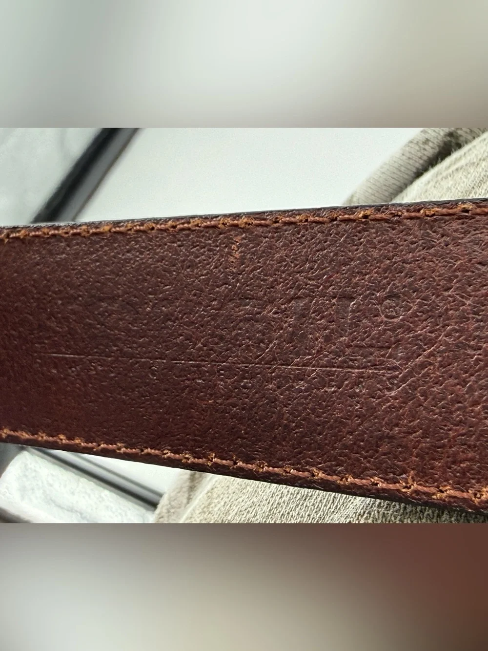 Fossil Vintage 90s Brown‎ Leather Belt Ornate Buckle S